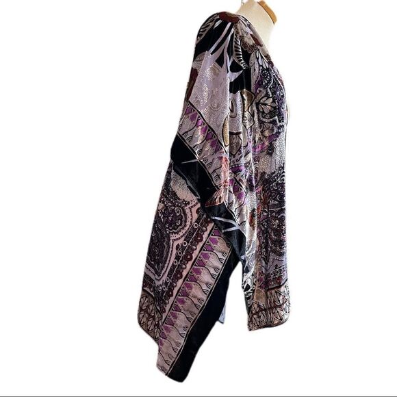 Chico’s Women’s Retro Boho Chic Velvet Cape Cardigan One Size - Picture 4 of 10